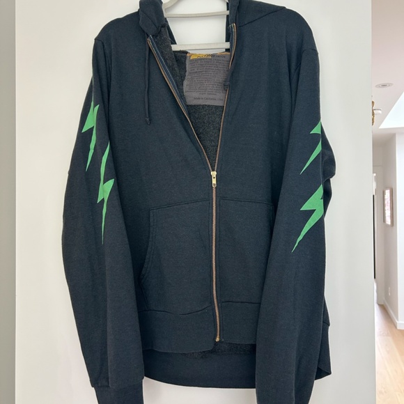 Aviator Nation - 4 Bolt Zip Hoodie - Charcoal Mint - XL - Picture 4 of 5